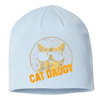 Cat Daddy Vintage Cat 80s Retro USA 4th Of July For Cat Dad Sustainable Beanie