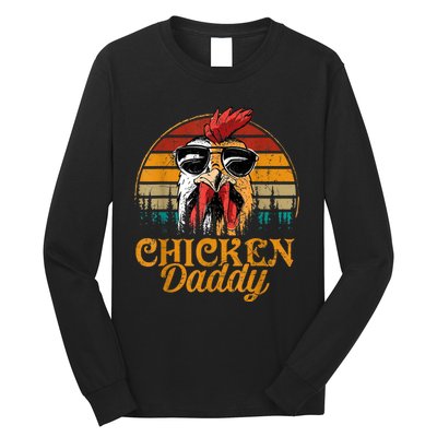 Chicken Daddy Vintage Poultry Farmer Funny Fathers Day Long Sleeve Shirt