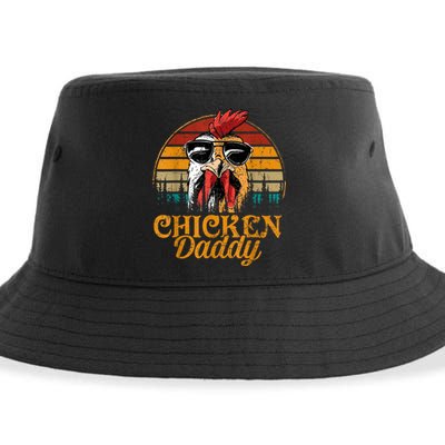 Chicken Daddy Vintage Poultry Farmer Funny Fathers Day Sustainable Bucket Hat