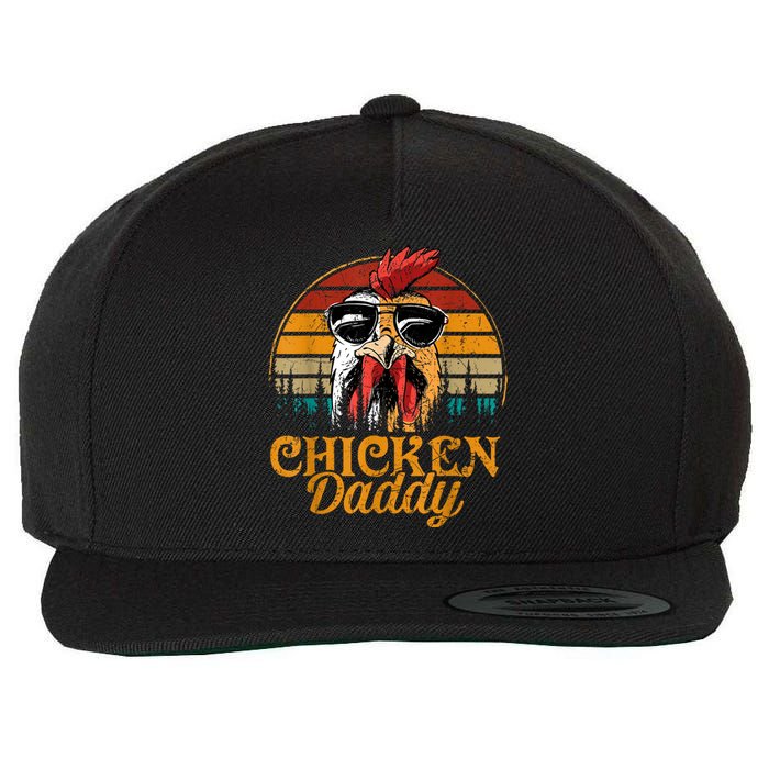 Chicken Daddy Vintage Poultry Farmer Funny Fathers Day Wool Snapback Cap