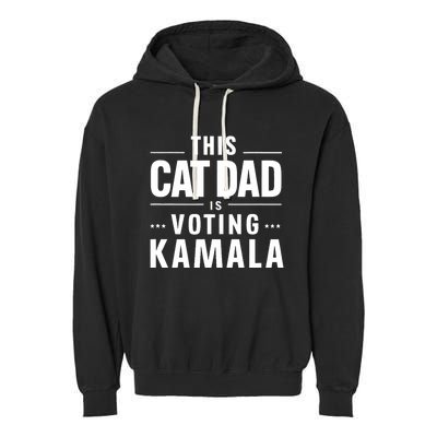 Cat Dad Voting For Kamala President Harris 2024 Vote Blue Garment-Dyed Fleece Hoodie