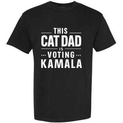 Cat Dad Voting For Kamala President Harris 2024 Vote Blue Garment-Dyed Heavyweight T-Shirt