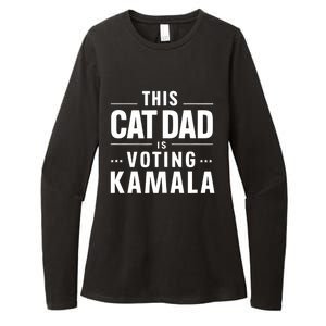 Cat Dad Voting For Kamala President Harris 2024 Vote Blue Womens CVC Long Sleeve Shirt