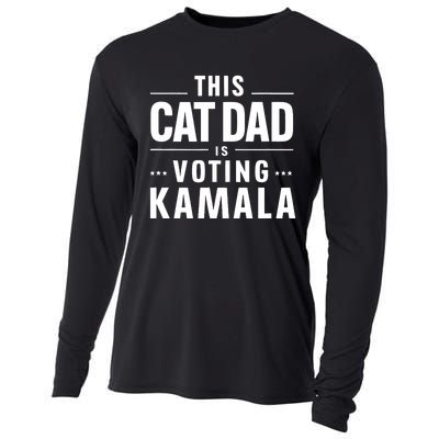 Cat Dad Voting For Kamala President Harris 2024 Vote Blue Cooling Performance Long Sleeve Crew