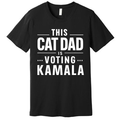 Cat Dad Voting For Kamala President Harris 2024 Vote Blue Premium T-Shirt