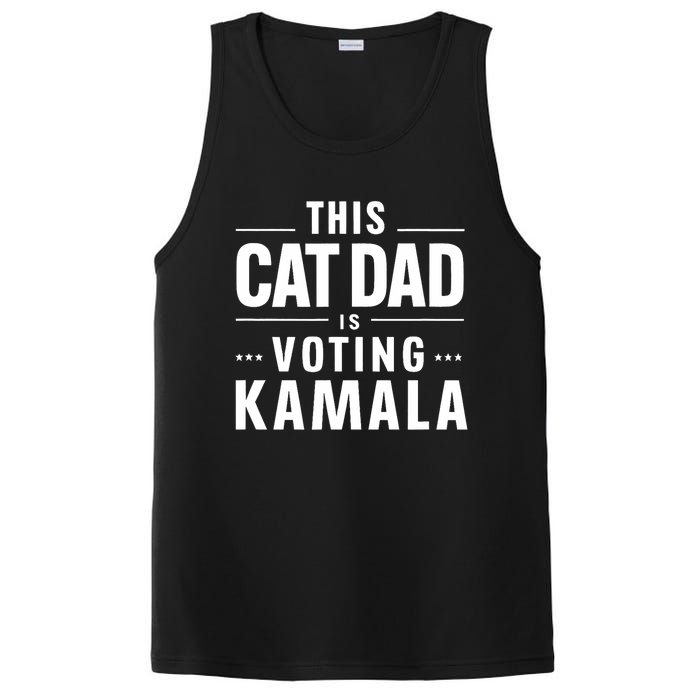 Cat Dad Voting For Kamala President Harris 2024 Vote Blue PosiCharge Competitor Tank