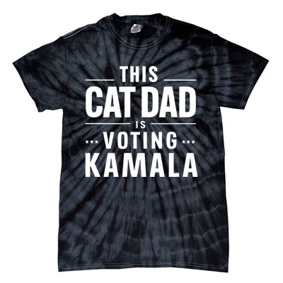 Cat Dad Voting For Kamala President Harris 2024 Vote Blue Tie-Dye T-Shirt