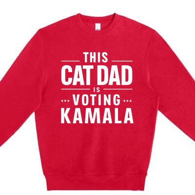 Cat Dad Voting For Kamala President Harris 2024 Vote Blue Premium Crewneck Sweatshirt