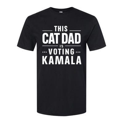 Cat Dad Voting For Kamala President Harris 2024 Vote Blue Softstyle CVC T-Shirt