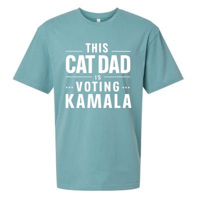 Cat Dad Voting For Kamala President Harris 2024 Vote Blue Sueded Cloud Jersey T-Shirt