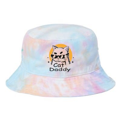 Cat Daddy Vintage Eighties Style Cat Retro Distressed Tie Dye Newport Bucket Hat