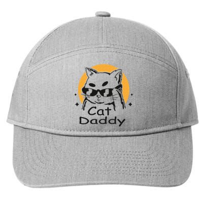 Cat Daddy Vintage Eighties Style Cat Retro Distressed 7-Panel Snapback Hat