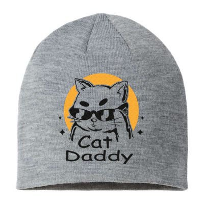 Cat Daddy Vintage Eighties Style Cat Retro Distressed Sustainable Beanie