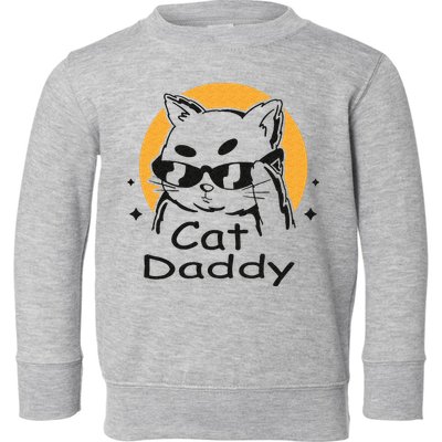 Cat Daddy Vintage Eighties Style Cat Retro Distressed Toddler Sweatshirt