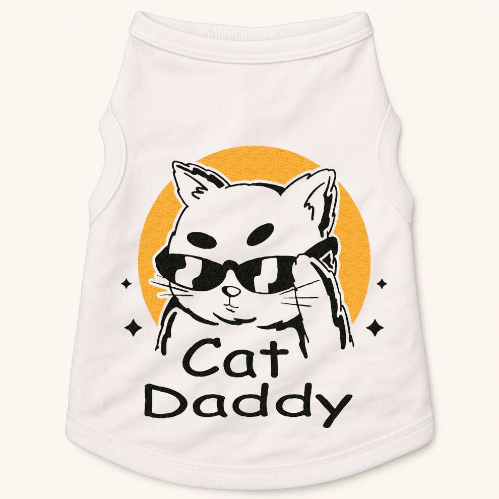 Cat Daddy Vintage Eighties Style Cat Retro Distressed Doggie Tank