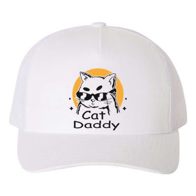 Cat Daddy Vintage Eighties Style Cat Retro Distressed Yupoong Adult 5-Panel Trucker Hat