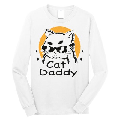 Cat Daddy Vintage Eighties Style Cat Retro Distressed Long Sleeve Shirt
