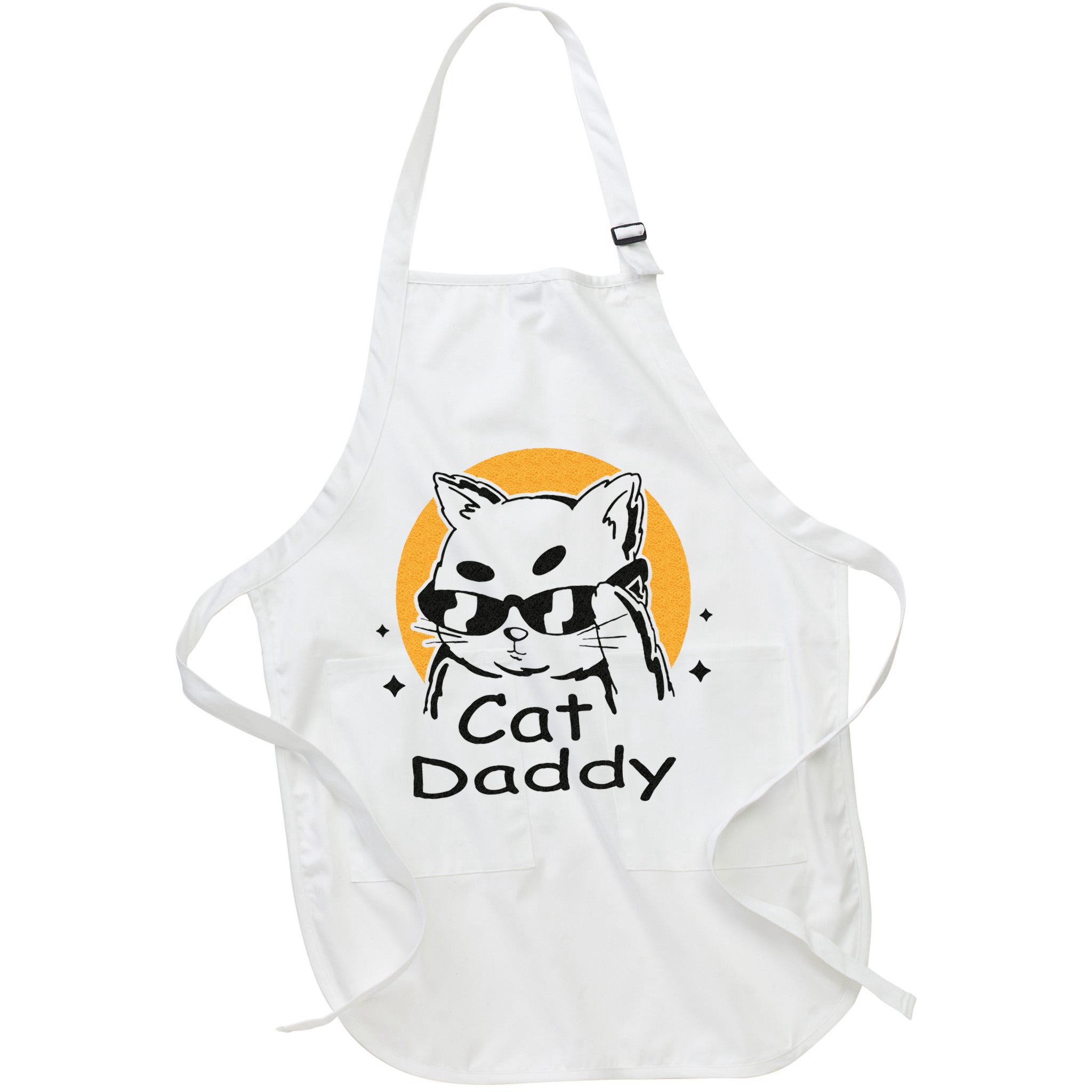 Cat Daddy Vintage Eighties Style Cat Retro Distressed Apron