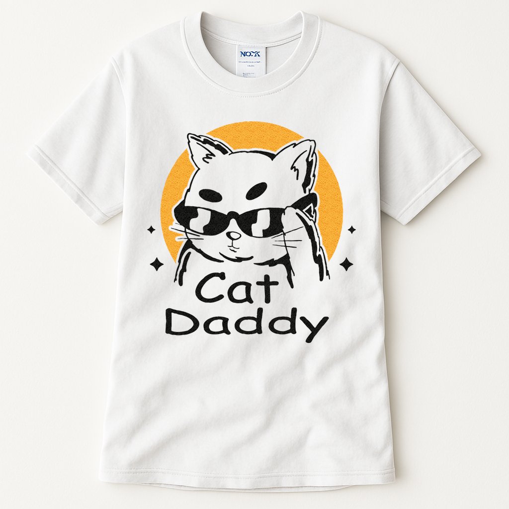 Cat Daddy Vintage Eighties Style Cat Retro Distressed Tall T-Shirt