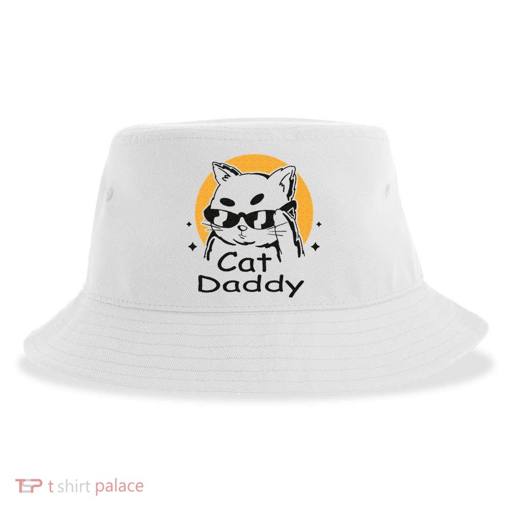 Cat Daddy Vintage Eighties Style Cat Retro Distressed Sustainable Bucket Hat