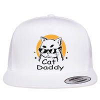 Cat Daddy Vintage Eighties Style Cat Retro Distressed Flat Bill Trucker Hat