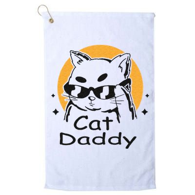 Cat Daddy Vintage Eighties Style Cat Retro Distressed Golf Towel