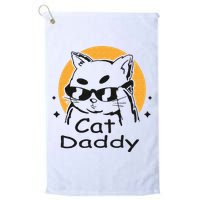 Cat Daddy Vintage Eighties Style Cat Retro Distressed Golf Towel