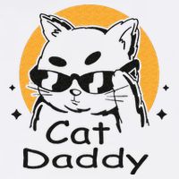 Cat Daddy Vintage Eighties Style Cat Retro Distressed Golf Towel