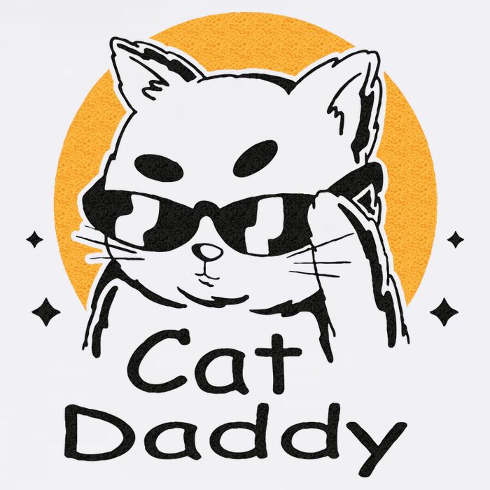 Cat Daddy Vintage Eighties Style Cat Retro Distressed Golf Towel
