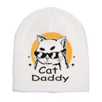 Cat Daddy Vintage Eighties Style Cat Retro Distressed Short Acrylic Beanie