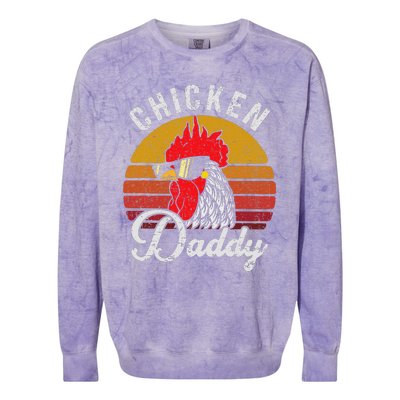 Chicken Daddy Vintage Style Chicken Dad Poultry Funny Farmer Colorblast Crewneck Sweatshirt