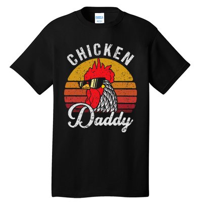 Chicken Daddy Vintage Style Chicken Dad Poultry Funny Farmer Tall T-Shirt