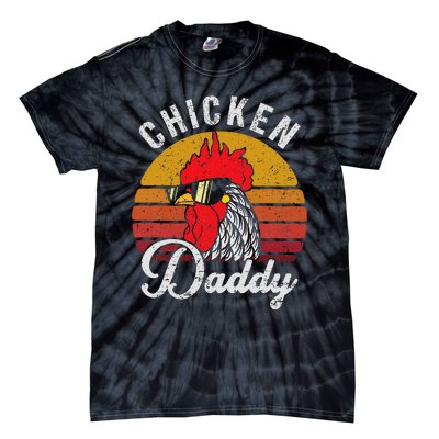 Chicken Daddy Vintage Style Chicken Dad Poultry Funny Farmer Tie-Dye T-Shirt