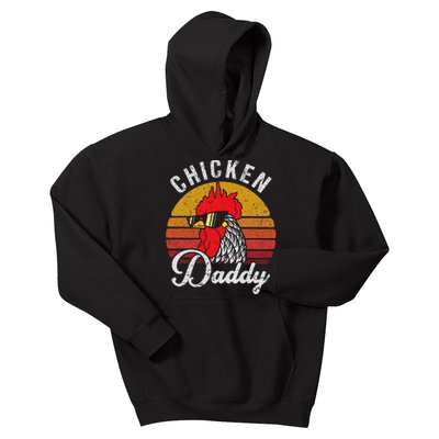 Chicken Daddy Vintage Style Chicken Dad Poultry Funny Farmer Kids Hoodie