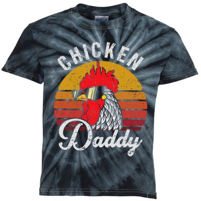 Chicken Daddy Vintage Style Chicken Dad Poultry Funny Farmer Kids Tie-Dye T-Shirt