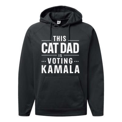 Cat Dad Voting For Kamala President Harris 2024 Vote Blue Gift Performance Fleece Hoodie