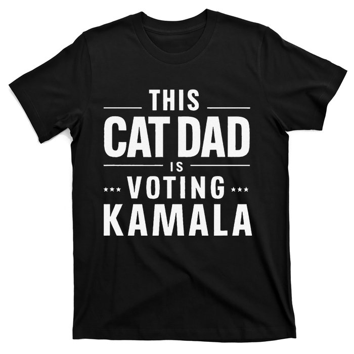 Cat Dad Voting For Kamala President Harris 2024 Vote Blue Gift T-Shirt