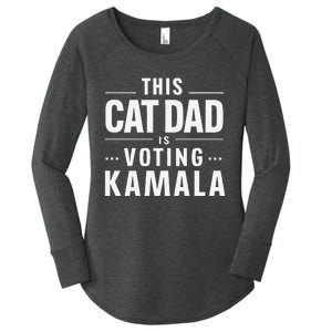 Cat Dad Voting For Kamala President Harris 2024 Vote Blue Gift Women's Perfect Tri Tunic Long Sleeve Shirt