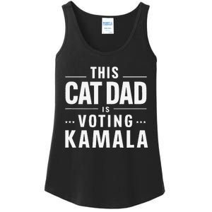 Cat Dad Voting For Kamala President Harris 2024 Vote Blue Gift Ladies Essential Tank