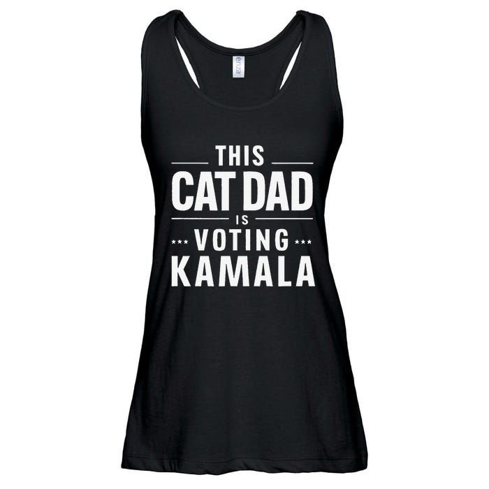 Cat Dad Voting For Kamala President Harris 2024 Vote Blue Gift Ladies Essential Flowy Tank