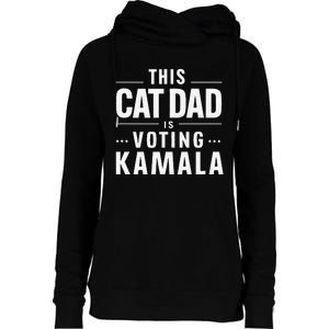 Cat Dad Voting For Kamala President Harris 2024 Vote Blue Gift Womens Funnel Neck Pullover Hood