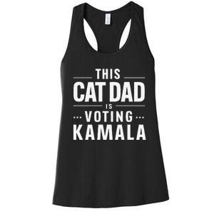 Cat Dad Voting For Kamala President Harris 2024 Vote Blue Gift Women's Racerback Tank