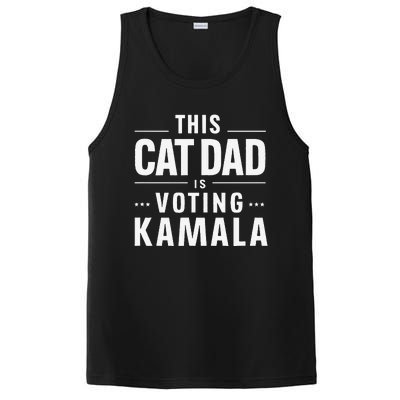 Cat Dad Voting For Kamala President Harris 2024 Vote Blue Gift PosiCharge Competitor Tank