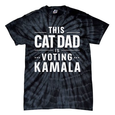 Cat Dad Voting For Kamala President Harris 2024 Vote Blue Gift Tie-Dye T-Shirt