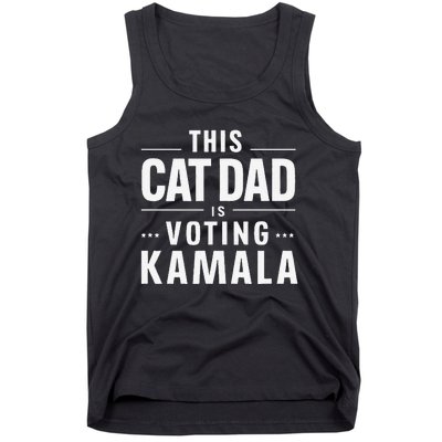 Cat Dad Voting For Kamala President Harris 2024 Vote Blue Gift Tank Top