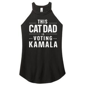 Cat Dad Voting For Kamala President Harris 2024 Vote Blue Gift Women's Perfect Tri Rocker Tank