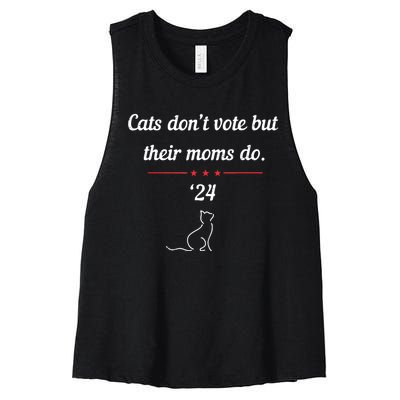 Cats DonT Vote But Their Moms Do President 2024 Election Women's Racerback Cropped Tank