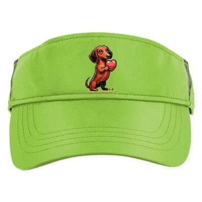 Cute Dachshund Valentines Day Heart Lover Dog Mom Dad Women Adult Drive Performance Visor