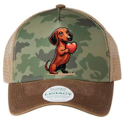 Cute Dachshund Valentines Day Heart Lover Dog Mom Dad Women Legacy Tie Dye Trucker Hat