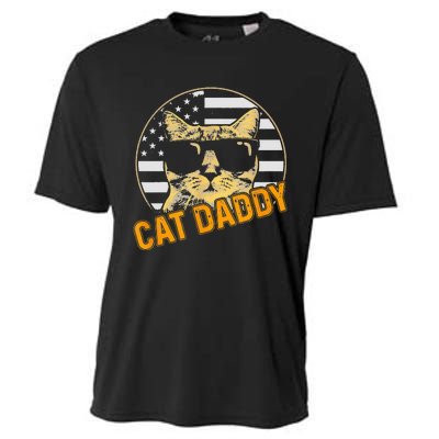 Cat Daddy Vintage Cat 80s Retro USA 4th of July For Cat Dad Cooling Performance Crew T-Shirt